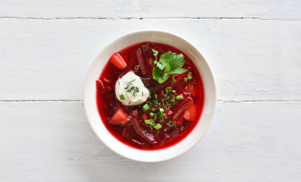 Beetroot soup stock photo