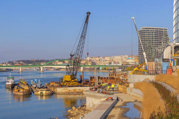 Belgrade Waterfront Construction Site stock photo