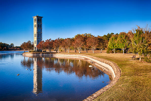 Bell Tower At Furman University In Greenville, South Carolina The Bell Tower at Furman University near Greenville, South Carolina. bell tower tower stock pictures, royalty-free photos & images