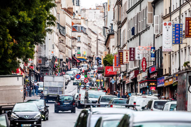 Belleville district, Paris stock photo