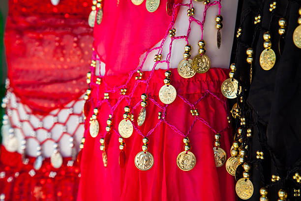 Belly dance costume details stock photo