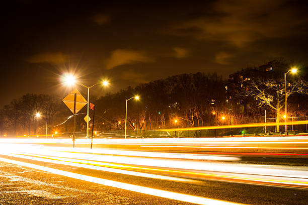 Belt Parkway at Night stock photo