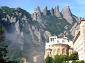 istock Benedictine abbey of Santa Maria de Montserrat perfect mountain view, Spain, Catalonia 1305609825