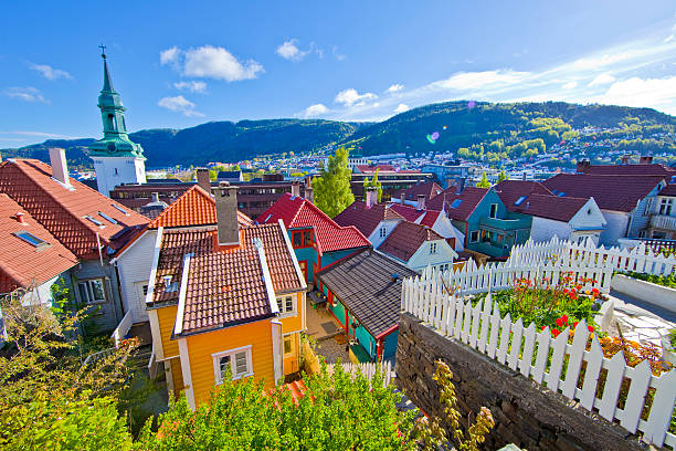 Bergen's colorful houses stock photo