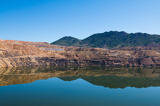 Berkeley Pit, Former Open Pit Mine in Butte, Montana stock photo