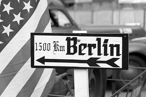 Sign indicating distance to Berlin - Second World War