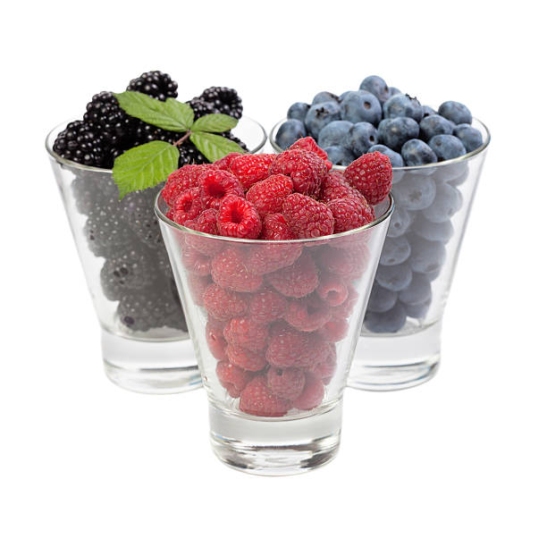 Berries on white background stock photo