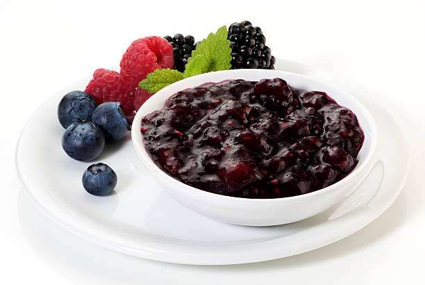 Berry jam(+clipping path) stock photo
