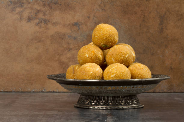Besan Laddu Sweet Food Special Traditional indian sweet food "Besan Laddu" mithai stock pictures, royalty-free photos & images