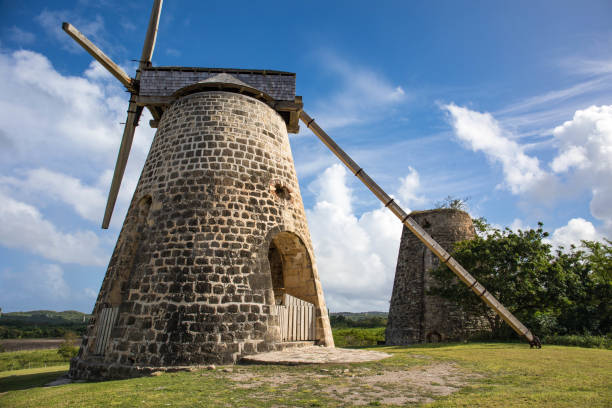 Betty's Hope is no longer operational as a plantation on Antigua in the Caribbean stock photo