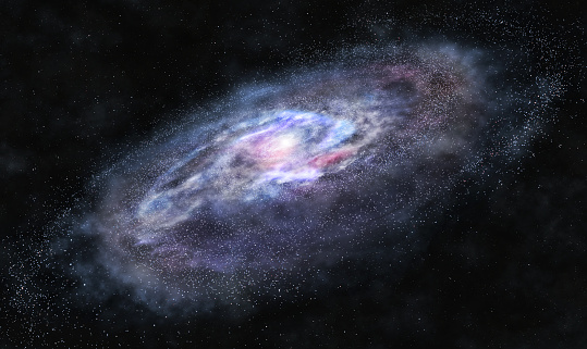 A picture of massive galaxy with bright spiral arms