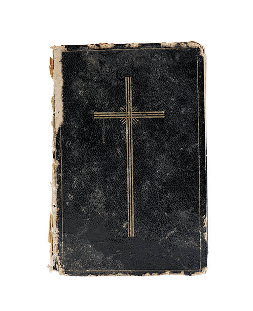 Bible isolated on white. Top view. stock photo