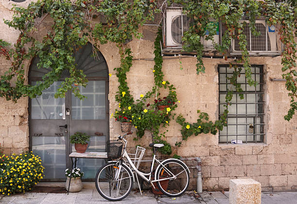 Bicycle in Old Jaffa stock photo