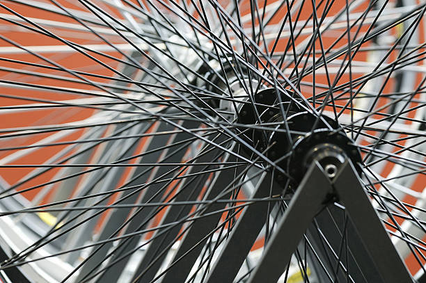 Bicycle wheels stock photo