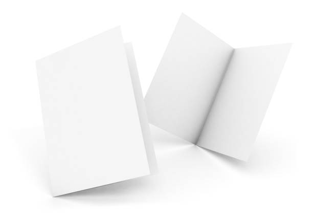 bifold brochure isolated - papel a4 imagens e fotografias de stock