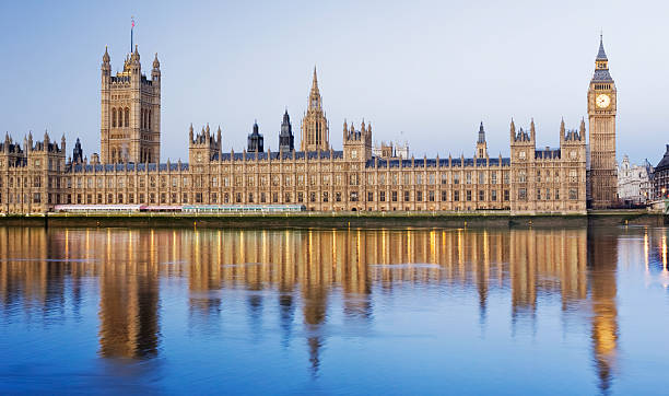 Big Ben and the Palace of Westminster in London stock photo