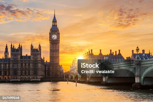 istock Big Ben and Westminster Bridge at sunset 547499548