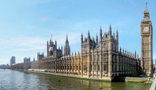 wide angle shot of UK Parliament building