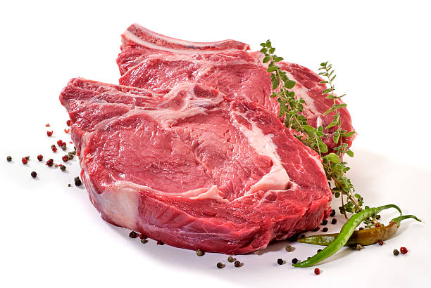 Big juicy beef steaks stock photo