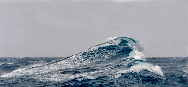 Big ocean swells Big ocean swells in the Southern Ocean atlantic ocean stock pictures, royalty-free photos & images