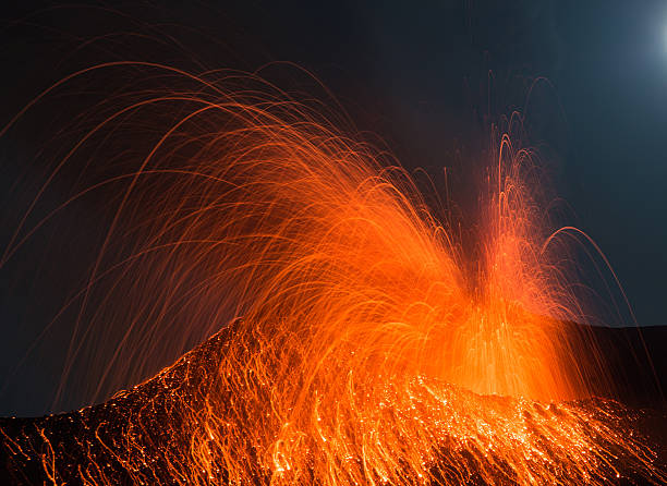 Big volcano eruption stock photo