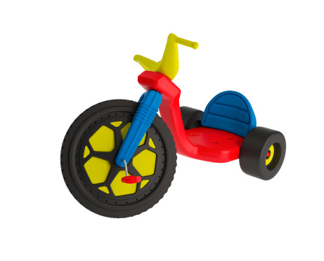 Realistic 3D render of a classic Big Wheel tricycle.  - Includes clipping path