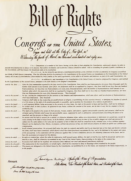 Bill of Rights Document Replica stock photo