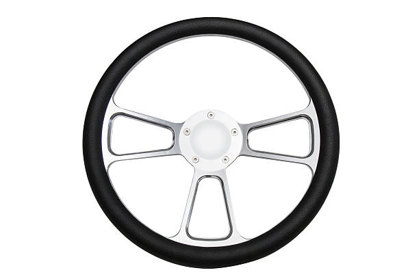 Billet Steering Wheel On White stock photo