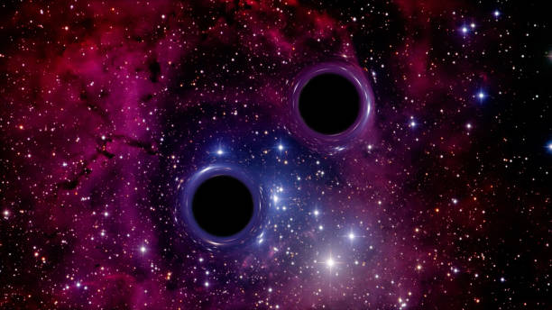 двоичный черный отверстия системы - black hole стоковые фото и изображения