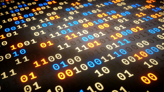 A close-up on a data set of random binary numbers