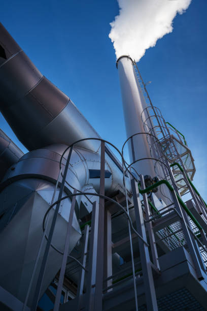 Biomass co-generation power plant stock photo