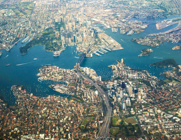 Ansichtskarte Australien Oper von Sydney Aerial View Circular Quai 