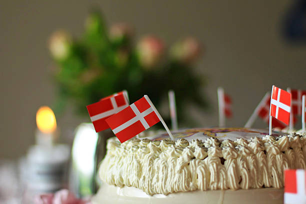 Birthday cake  happy birthday in danish stock pictures, royalty-free photos & images