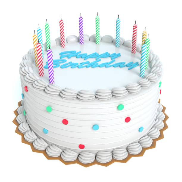 Birthday Cake On White Background Stock Photos, Pictures & Royalty-Free ...