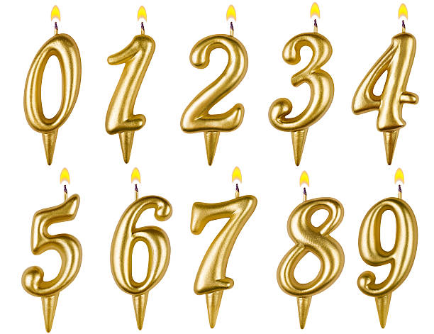 Birthday candles number set isolated on white background Birthday candles number set isolated on white background birthday candle stock pictures, royalty-free photos & images