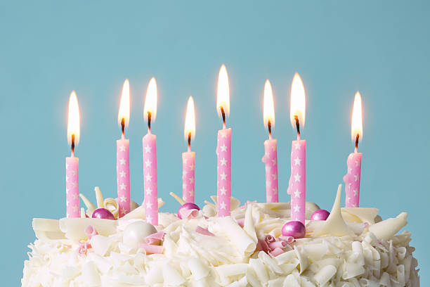 Birthday candles stock photo