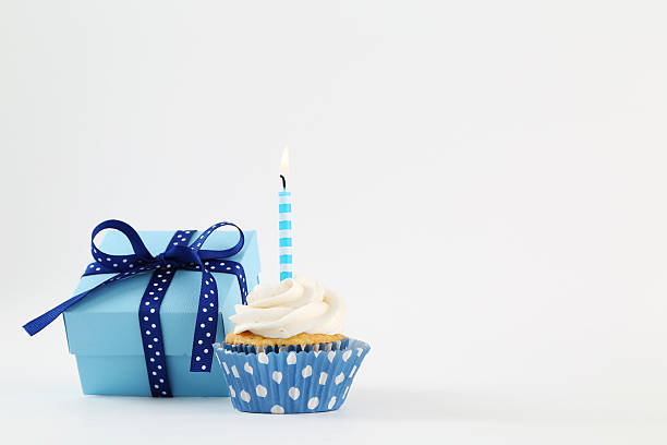 birthday cupcake stock photo