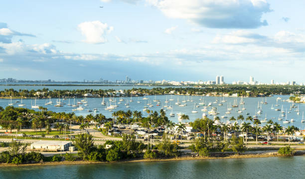 Biscayne Bay in Miami, Florida, United States of America. stock photo