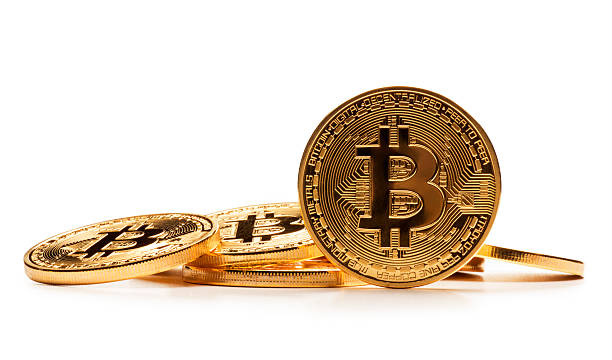 Bitcoin on White stock photo