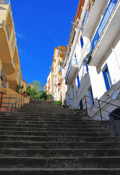 Béjaïa, Algeria: steps in the casbah Béjaïa / Bougie, Kabylia, Algeria: looking up steep stairs in the kasbah  kabylie stock pictures, royalty-free photos & images
