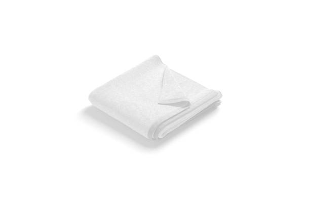 Blaank white folded big towel with deferred corner mockup, isolated stock photo