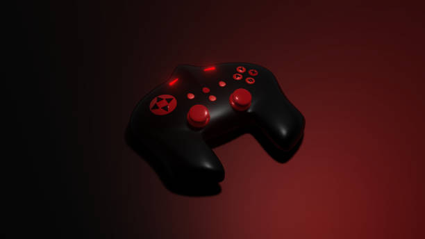 Black and Red Game Controller stock photo