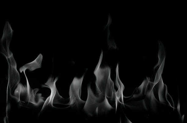 Black  and white flames stock photo