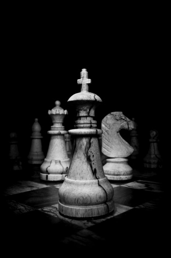 Black And White Image Of Wooden Chess Pieces Stock Photo Download Image Now Istock
