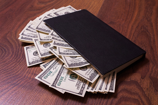 Black Book And Moneybusiness Plan Money Background Hundred 