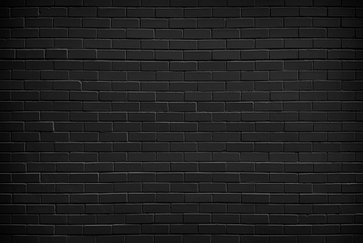 Black painted brick wall background