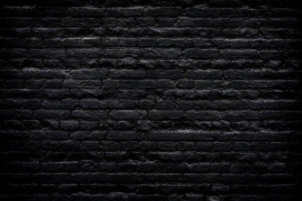 Black Brick wall stock photo