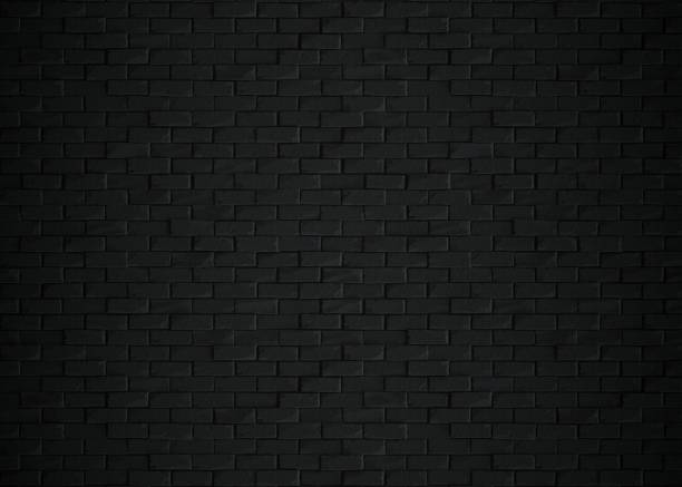 검은 벽돌 3d 렌더링 - 검은색 뉴스 사진 이미지