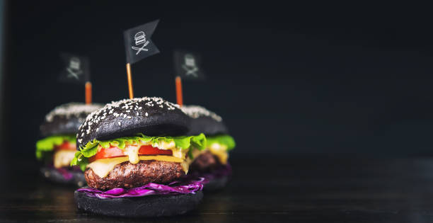 black burgers stock photo