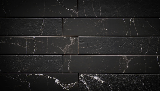 Black Ceramic Tile Brick Wall Texture Stock Photo - Download Image Now ...